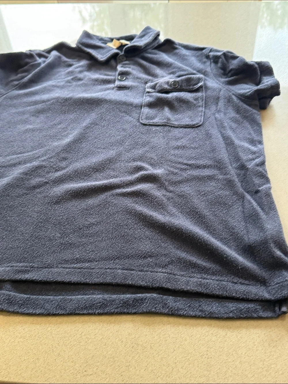 J. Crew Navy Blue Terry Cloth Polo Size XL